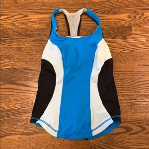Blue and Black Lululemon Tank Top
